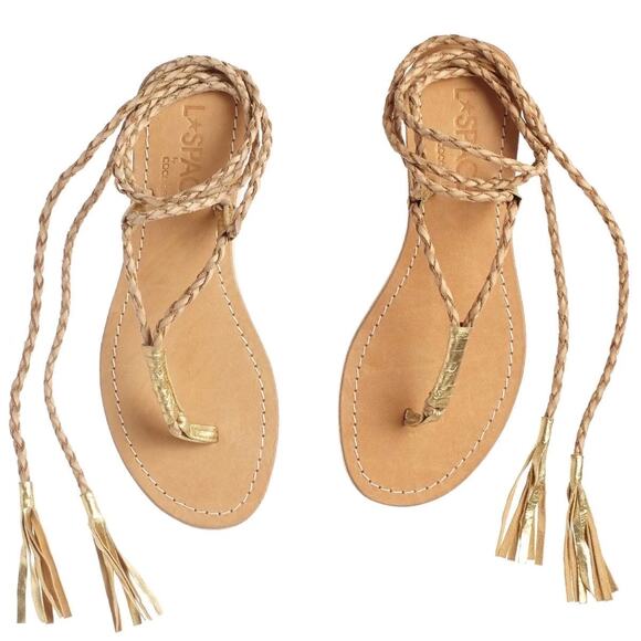 Cocobelle L*Space 40 9 Gili Ankle Wrap Braid Sandals Sand Gladiator - Picture 11 of 11